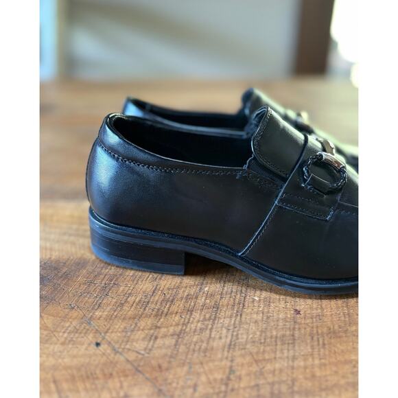 Stacy Adams Boys Solid Black Faux Leather Slip On Loafer Dress Shoes Size 3M - Picture 6 of 12